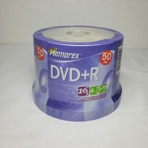 Memorex DVD+R 16x 4.7GB 120 min, 50 Pack [Brand New]